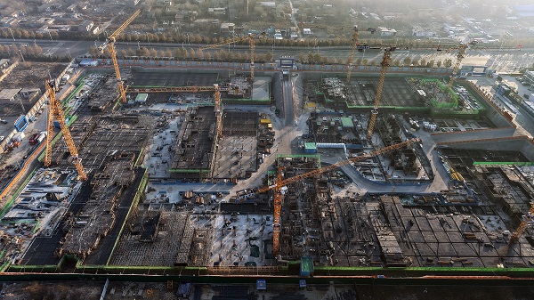 匠心筑安居！二分公司北席村城中村改造項(xiàng)目筏板基礎(chǔ)工程提前完工